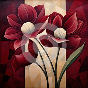 Red Tulips: Acrylic On Canvas Art By Michele Johnson photo