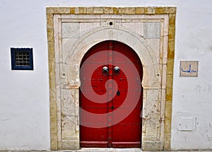 Red Tunisian door, special colour photo