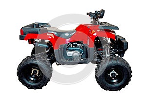 Red a-tv quad bike isolated