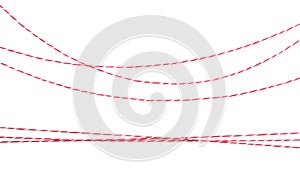 Red twine rope isolated.Package string.