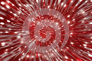 Red twirl and radial rays twinkled lights abstract background