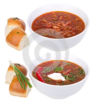 Red ukrainian russian soup borsh