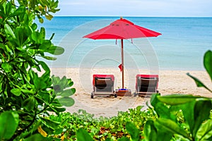 Red Umbrella on the beach