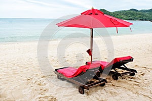 Red Umbrella on the beach