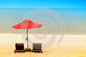 Red Umbrella on the beach