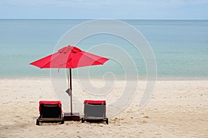 Red Umbrella on the beach