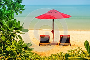 Red Umbrella on the beach