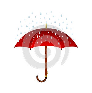 Umbrella and rain photo