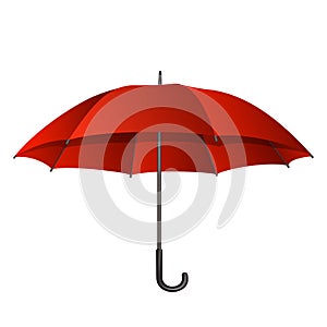 Red umbrella on white background. Vector illustration