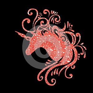 Red unicorn head eps unicorn vector fantasy unicorn glitter unicorns silhouette unicorn clipart unicorn art clip unicorn design