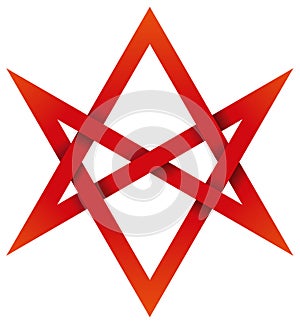 Red Unicursal Hexagram 3D