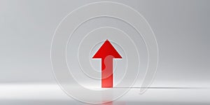 Red upward arrow symbolizing growth and progress