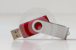 A red USB Flash memory stick