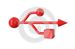 Red usb sign