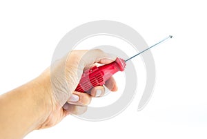 Red used screwdriver