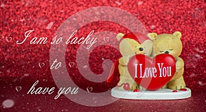 Red valentine day background  with text