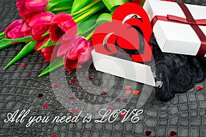 Red valentine day background  with text