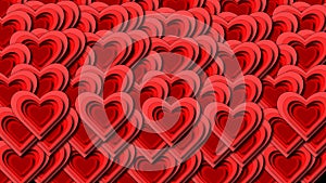 Red valentine Hearts Background Wallpaper Multi layered Design Love Creative Illustration