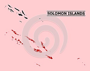 Red Valentine Mosaic Map of Solomon Islands