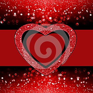 Red Valentineâ€™s Day heart love glitter background