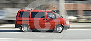 Red van car truck (lorry)