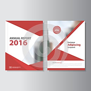 Red Vector annual report Leaflet Brochure Flyer template design, book cover layout design, Abstract red templates set