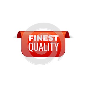 Red Vector Banner Ribbon on white background, top bookmark, finest quality