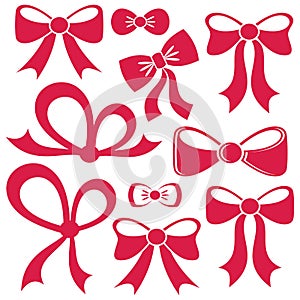 Red vector bows
