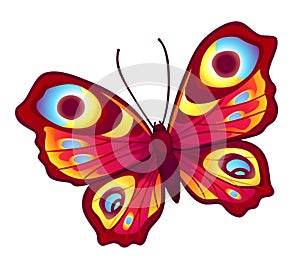 Red vector butterfly