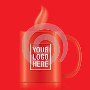 Red vector coffee mug