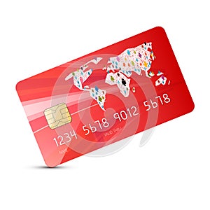 Red Vector Credit Card Illustration