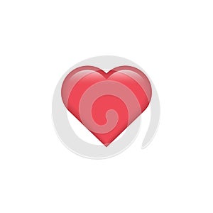Red vector heart icon. Heart emoji. Heart sticker. Love symbol Valentine`s Day. Element for design logo mobile app interface card photo