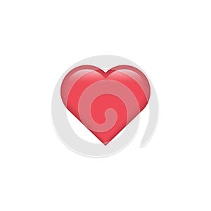 Red vector heart icon. Heart emoji. Heart sticker. Love symbol Valentine`s Day. Element for design logo mobile app interface card