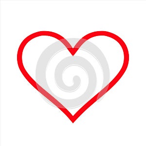 Red vector heart icon, Valentine day, illustration vintage design element