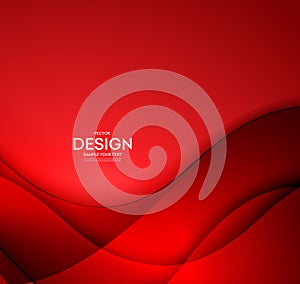 Red vector Template Abstract background with curves lines. For flyer, brochure, booklet and websites design