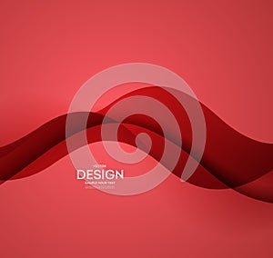 Red vector Template Abstract background with curves lines. For flyer, brochure, booklet and websites design