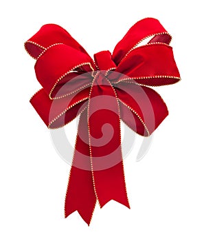 Red Velvet Bow isolated on white