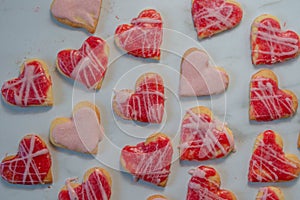 Red velvet or brownie cookies on heart shaped
