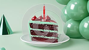 The Red Velvet Cake Slice. AI generated