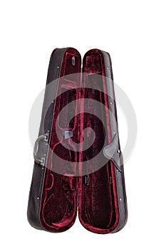 Red velvet case for violin