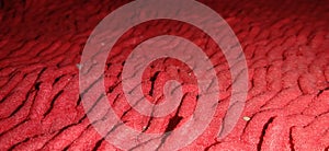 Red velvet cloth used as a footcloth