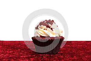 Red Velvet Cup Cake On Velvet