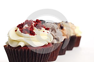 Red Velvet Cupcake In A Row