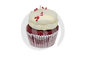 Red Velvet Cupcake with Vanilla Frosting