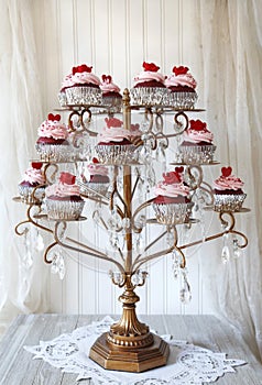 Red Velvet cupcakes display