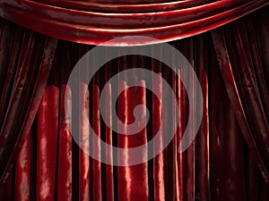 Red velvet curtain stage