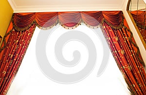 Red velvet curtains