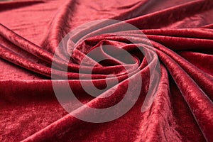 Red velvet fabric texture photo
