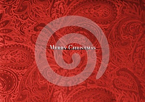 Red velvet fabric with a vintage elegant floral pattern luxury Christmas card design