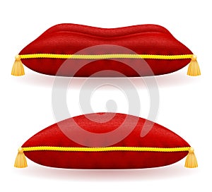 Red velvet pillow vector illustration
